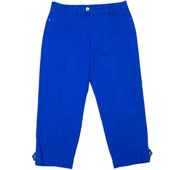 Chico's Pants - Chico’s Blue Cropped Pants Capri Stretch Size 1/Medium Casual Summer Capris